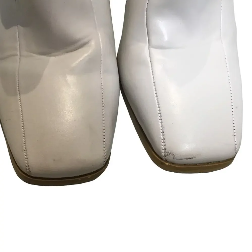 Square Toe Faux Leather Heeled Boots